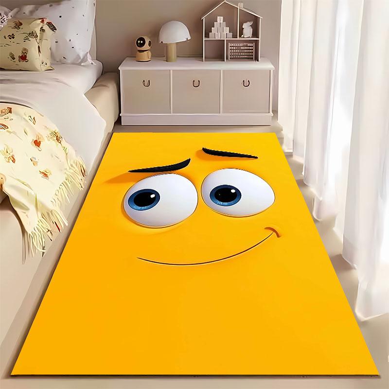 Cheerful Yellow Smiley Face suitable as a non-slip mat for the living room or bedroom sofa
