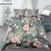 Комплект постельного белья с листьями и цветами, большой размер, розовый, с принтом пальмовых листьев и цветов, пододеяльник для девочки и мальчика, комплект постельного белья из полиэстера 2/3 шт.
