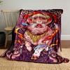 Ornate pig design with flowing ribbons and intricate golden details. for all seasons blanket lunch break throw gift