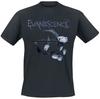 Evanescence Thorn Rose Tee, Gothic Rock T-Shirt with Withered White Rose & Crescent Print, Band Fan Merch