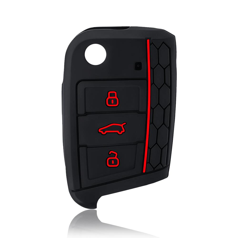 Чехол-брелок для автомобильного ключа-пульта для Vw Golf 7 Gti Polo T-Cross Touran Tiguan Skoda Octavia Rapid Kodiaq Fabia Seat Ibiza Leon