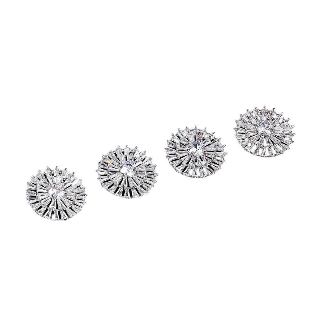 Glittering Shoe Charms Zircon Crystal Shoe Decoration Shoe Clip for Wedding Party Shoe Ornament Jewelry Accessories 4PCS