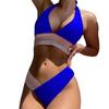 2Pcs/Set Women Summer Bikini Set Halter Backless Bra High Waist Swimming Trunks