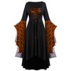 Women European Retro Medieval Court Style Halloween Cosplay Costume Adult Skull Strap Dress Up Party Outfit
