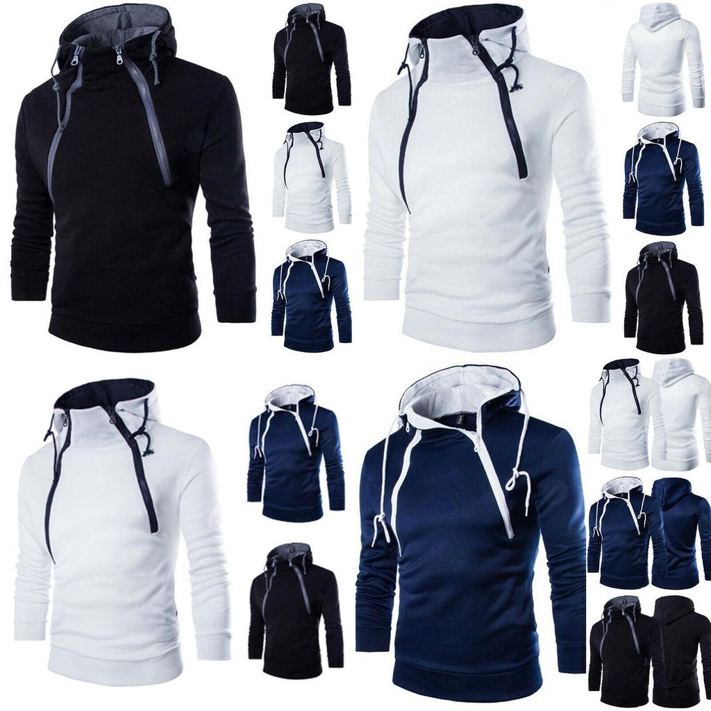 Классическое мужское худи с капюшоном и молнией, с регулируемым шнурком для зимы