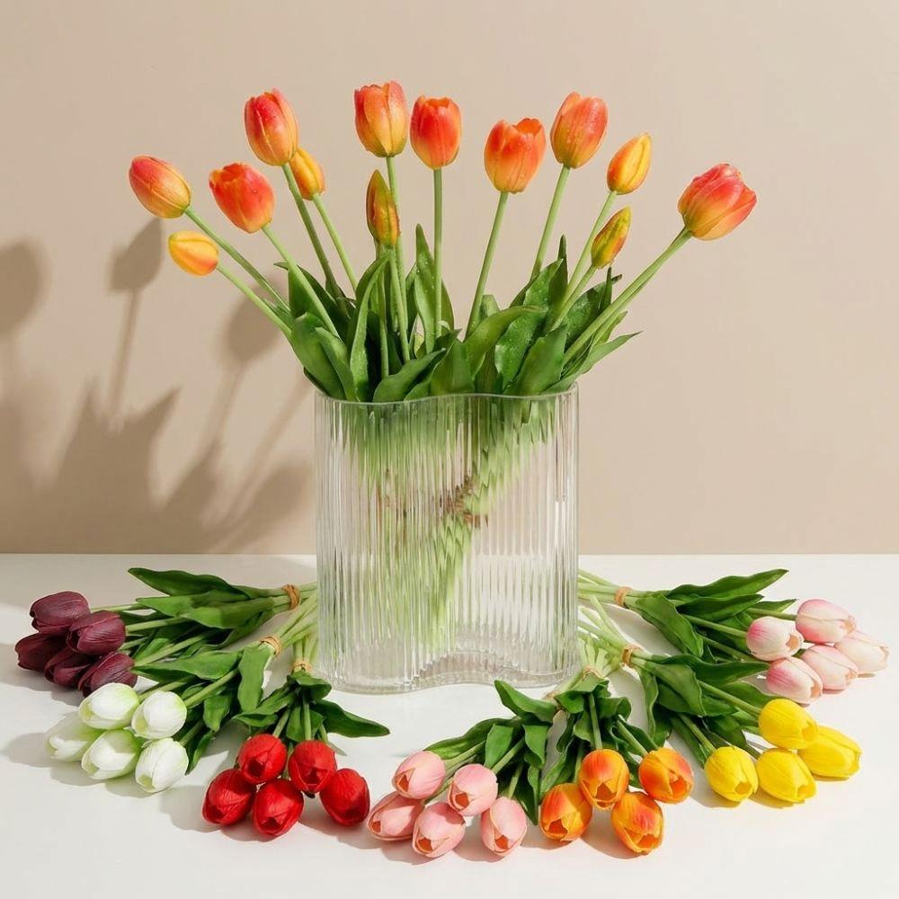 5Pcs/1Pc Luxury Latex Tulips Artificial Flowers 41CM Real Touch Hand Bouquet Realistic Simulated Bouquet For Wedding Home Decor