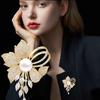 Fashion Rhinestone Flowers Imitation Pearl Brooches For Women Clothing Coat Jewelry Accessries Gifts