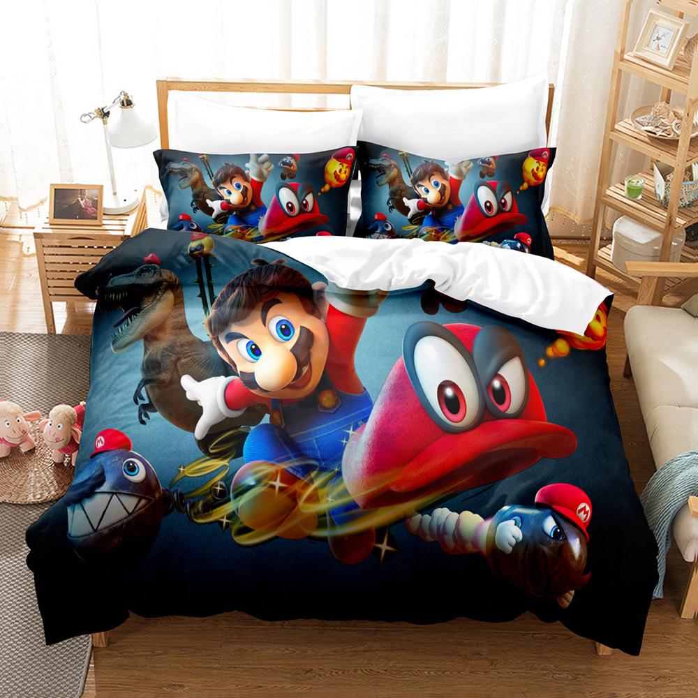 Children'S Animation 3D Digital Printing Three-Piece Set Animation Three-Piece Set Home Textile Bed Sheet Kit