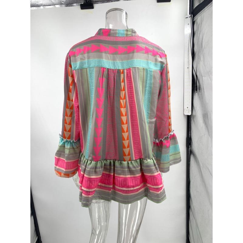 Женская новая осенняя рубашка с длинными рукавами и принтом Slim Positioning