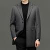 Pure Wool Suit Collar Coat Winter Business Non-iron Men's Single Suit High-end Versatile Men's Woolen Coat