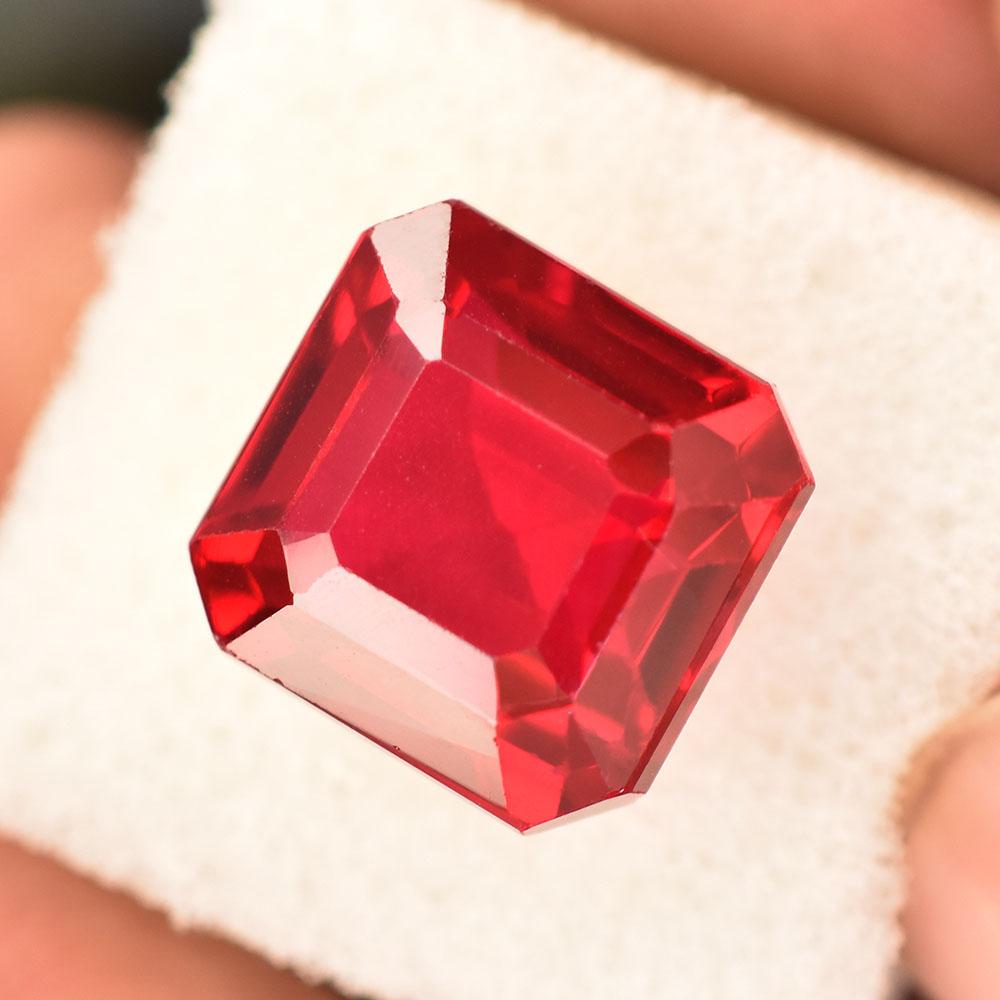 Natural Red Ruby Loose Gemstone 18 ct Square Cut for Wedding for Jewelry Making and Gem Collections