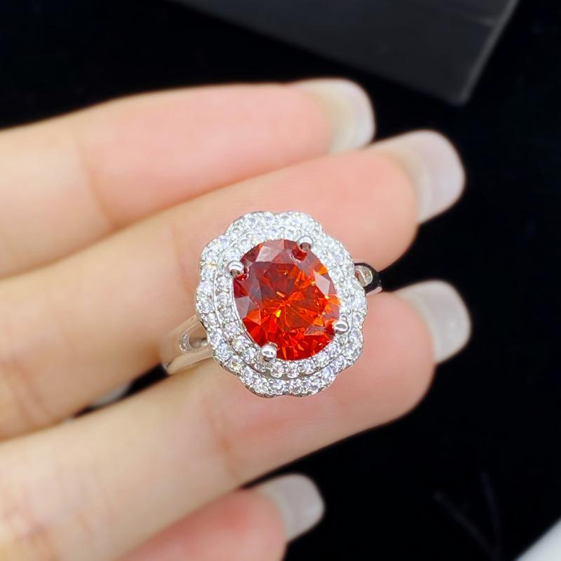 BELLA BOX Темпераментные великолепные оранжевые кольца овальной формы для женщин с цирконом, ювелирные изделия для помолвки и вечеринки, подарок