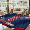 Crystal Velvet Square Rug Custom NameBoston Red Sox Pattern Non Slip Home Floor Decor Rug