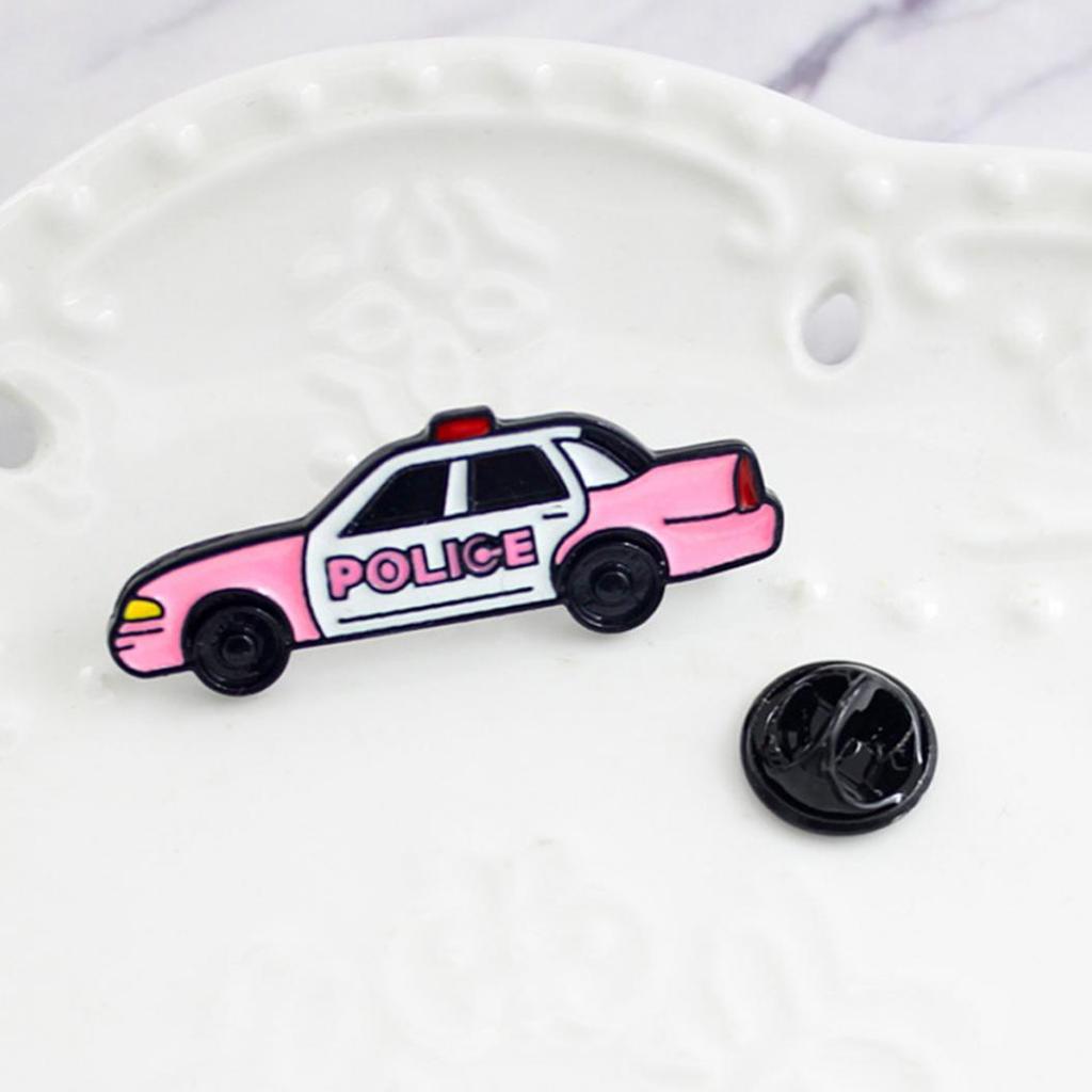Эмалированная брошь с мультяшной полицейской машиной, булавка для мужчин и женщин, джинсовый рюкзак, декор для вечеринки, значок