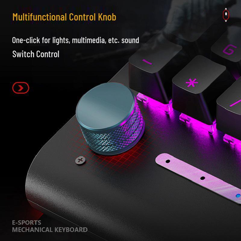 Механическая игровая клавиатура Langtu K1000 RGB, 104 клавиши, с горячей заменой переключателей (Синий/Черный/Коричневый/Красный), USB-проводная с подставкой для запястий