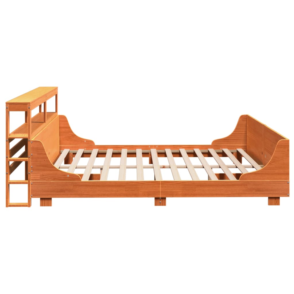 Solid Wood Bed without Mattress Wax Brown 180x200 cm Pine Wood