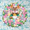 Easter Bunny Wreath Door Sign Wooden Rabbit Wreath Hanging Sign Spring Easter Holiday Party Door Hanger Wall Art Decoration
