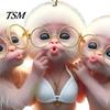 Spectacled Monkey Car Charm Cartoon Pendant 2D Acrylic Hanging Ornament Interior Lightweight Decoration Rearview for Backpack Keychain