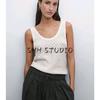 MD Spring New Women's Clothing French Diamond Pattern Cut Out Knitting Sling Tank Top Sleeveless T-shirt Tops 6296682