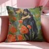 Art EEdvard Munch Anxiety Art Cushion Cover Breathable Linen Pillowcase Summer Odorless EcoFriendly Invisible Zipper Washable