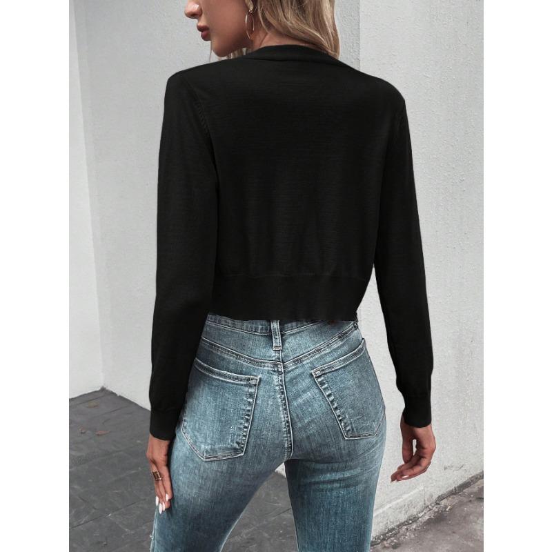 YYFS Женские модные повседневные весенне-осенние однотонные блузки и рубашки с v-образным вырезом и длинным рукавом с принтом