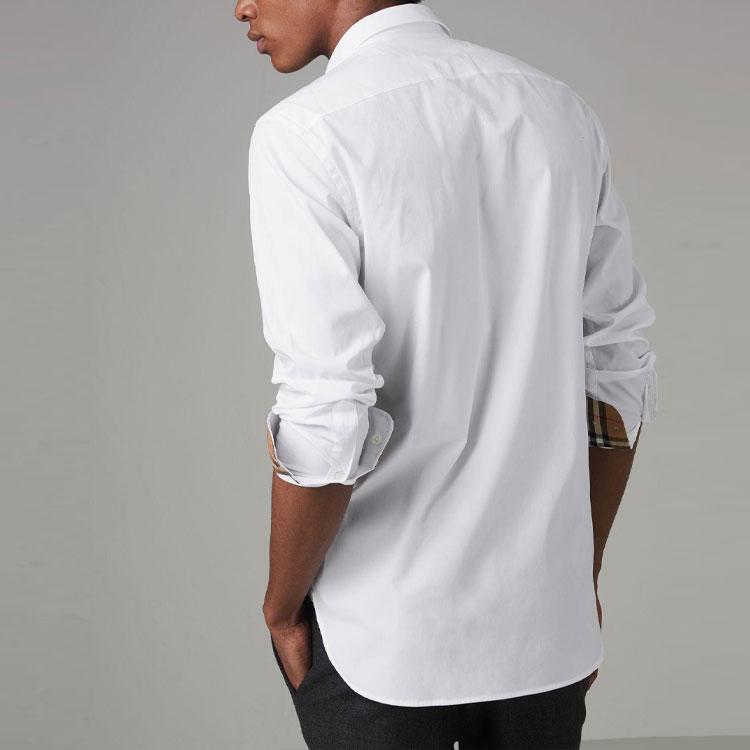 Burberry Shirts Men's White Lapel Moderate Shirt 80030711