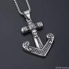 Винтажный пиратский стиль череп пиратский якорь форма титановая сталь кулон мужской личность тренд ожерелье аксессуары