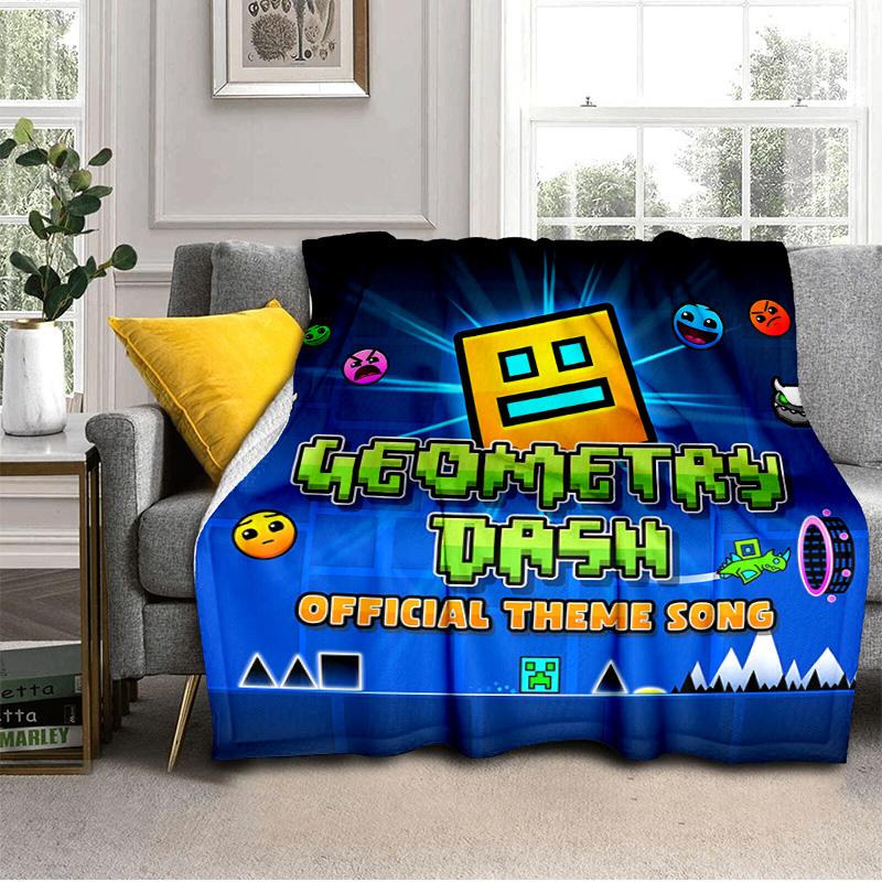 Geometry Dash: Dance To The Beat Blanket Suitable for Sofas, Beds, Offices, And Camping - Perfect Gift for Halloween Christmas