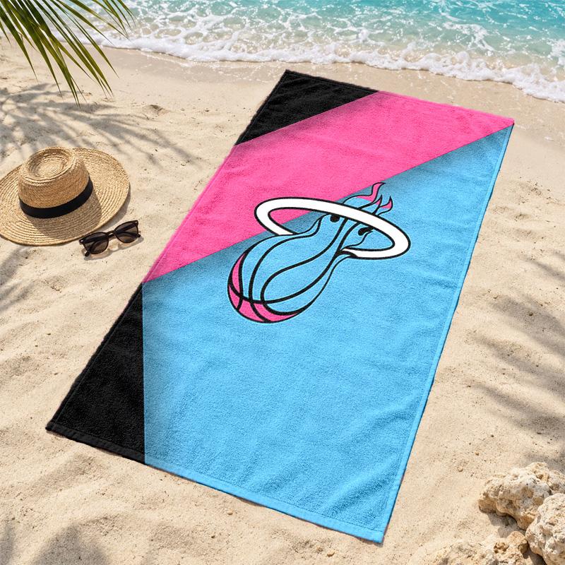 Пляжное полотенце Miami Heat Быстросохнущее, не прилипает песок, легкое, для путешествий, плавания, кемпинга