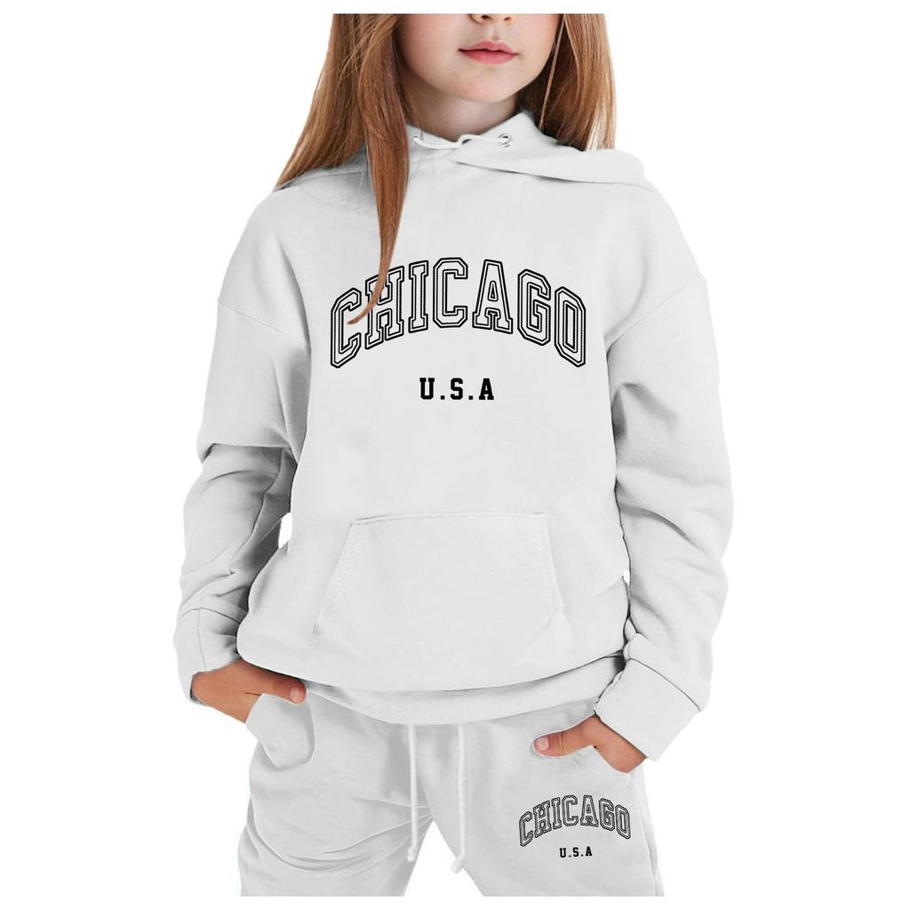 Мальчики Девочки Спортивный костюм Одежда Толстовка с капюшоном Беговые штаны Спортивные костюмы Комплект Модный наряд