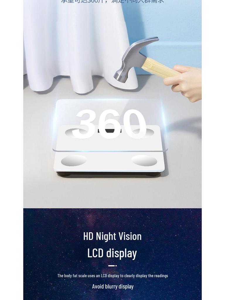 Rechargeable Smart Body Fat Scale for Home - Accurate, Compact, and Mijia App Compatible.
