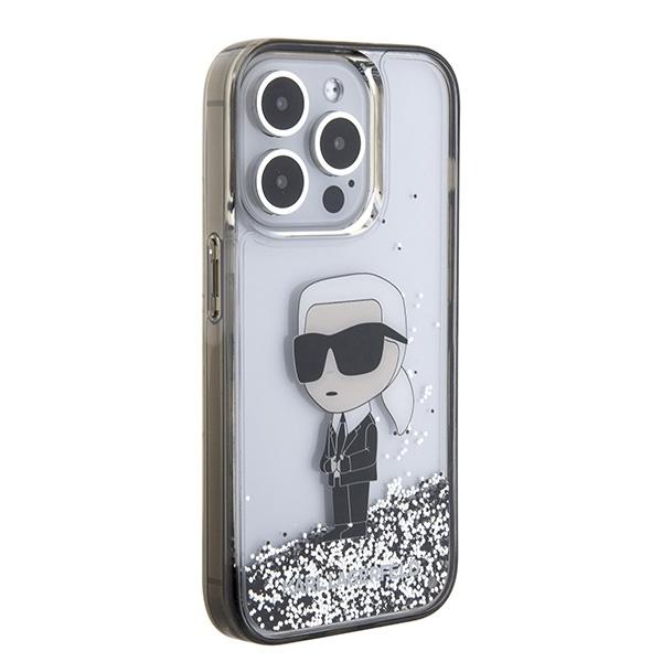 Karl Lagerfeld Klhcp15Llkknsk Iphone 15 Pro 6.1 Прозрачный жесткий чехол Liquid Glitter Ikonik
