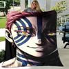 Demon Slayer Akaza printed throw blanket—lightweight,soft,warm;versatile blanket for all seasons—perfect as &air-conditioning throw,nap blanket