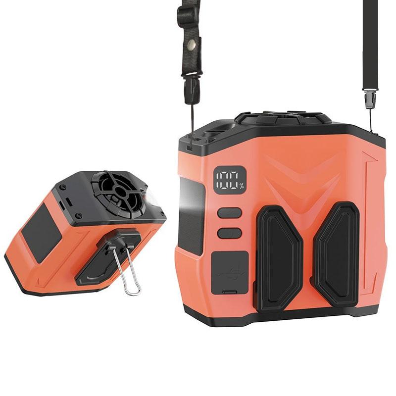 Portable Turbo Halterneck Fan with Ultra-Long Battery Life - High Wind Speed USB Charging for Home, Outdoor & Construction Sites