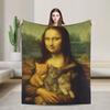 Funny Toilet Paper Mona Lisa Blankets Spring  Warm Cozy Bedding Throws For Adults Living Room Flannel Bedspread Bed Cover