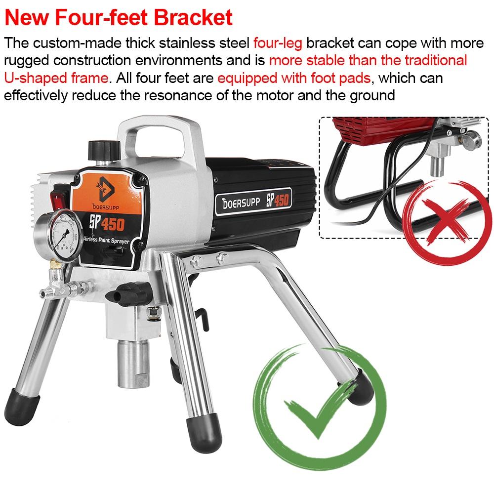1300 Вт 450E безвоздушный распылитель высокого давления, безвоздушный распылитель, настенный распылитель краски, окрасочный станок, комплекты распылителей краски