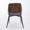 Dining Chairs Set of 2 Mid Century Faux Leather Chair with Walnut Bentwood Back Upholstered Seat Metal Legs Adjustable Foot(Gray PU),DE1849GY