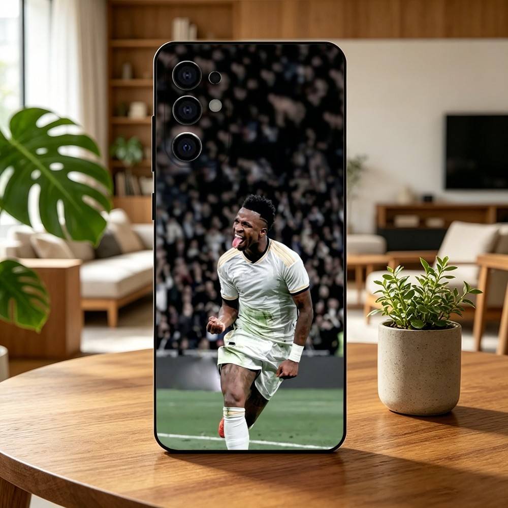 Чехол для телефона Vinicius-S J-Junior-R Футбол 7 для Samsung S25,S24,S21,S22,S23,S30,Ultra,S20,Plus,Fe,Lite,Note,10, Черный чехол