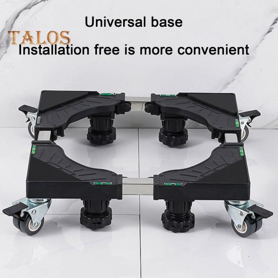 Adjustable Fridge Stand Stable Heightening Bracket Universal Washing Machine Dryer Stand Base with 360-Degree Rotating Wheels