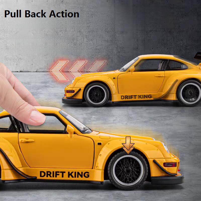 2026 Porsche 911 993 Модифицированный Суперкар Звуки Свет Оттянуть Назад Машина Симуляция Литье под Давлением Игрушечный Транспорт Средство Сплав Коллекционная Модель Суперкар Игрушка