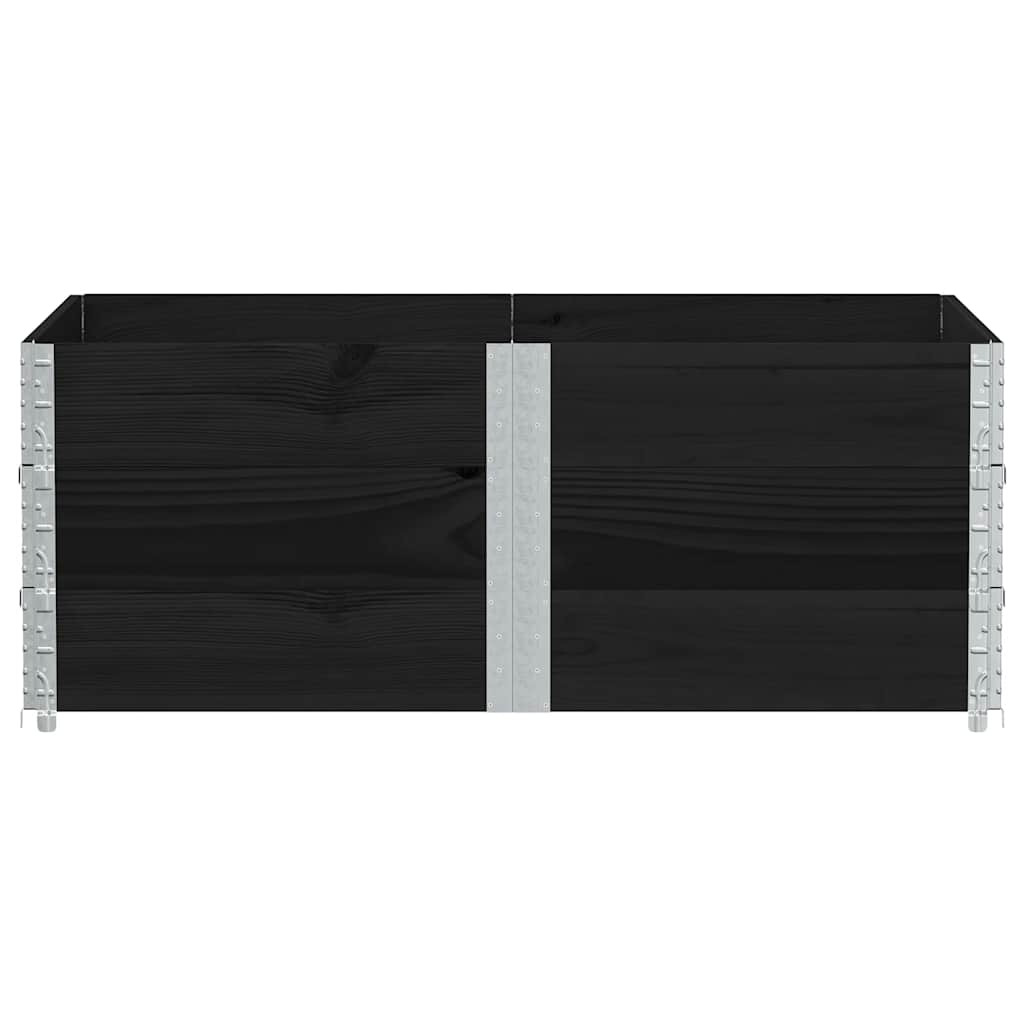 Vidaxl Nadstawki Paletowe, 3 Szt., Czarne, 150X100 Cm, Drewno Sosnowe