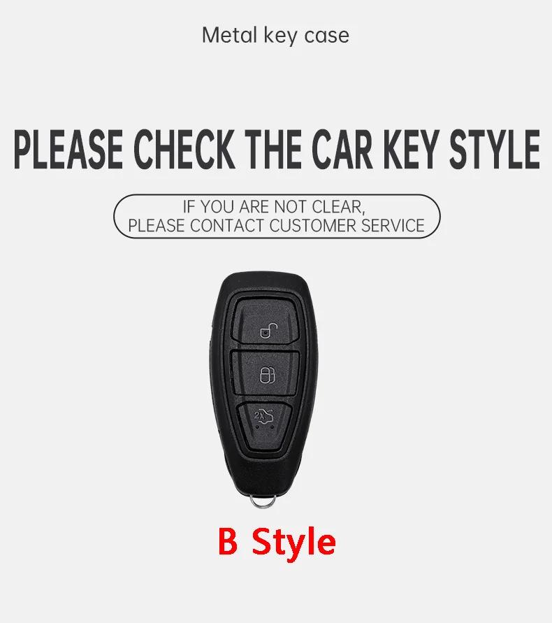 Car Sticker Hot For Ford New Leather Car Remote Key Case Keychain Accessories Holder for Ford ST Line Fiesta Focus Mondeo Ecospo
