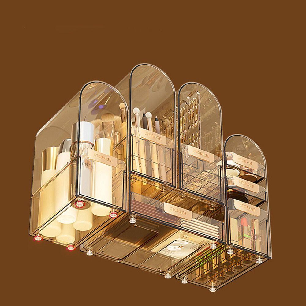 Transparent Jewelry Display Rack Dustproof Lipstick Box Acrylic Cosmetics Storage Box for Home