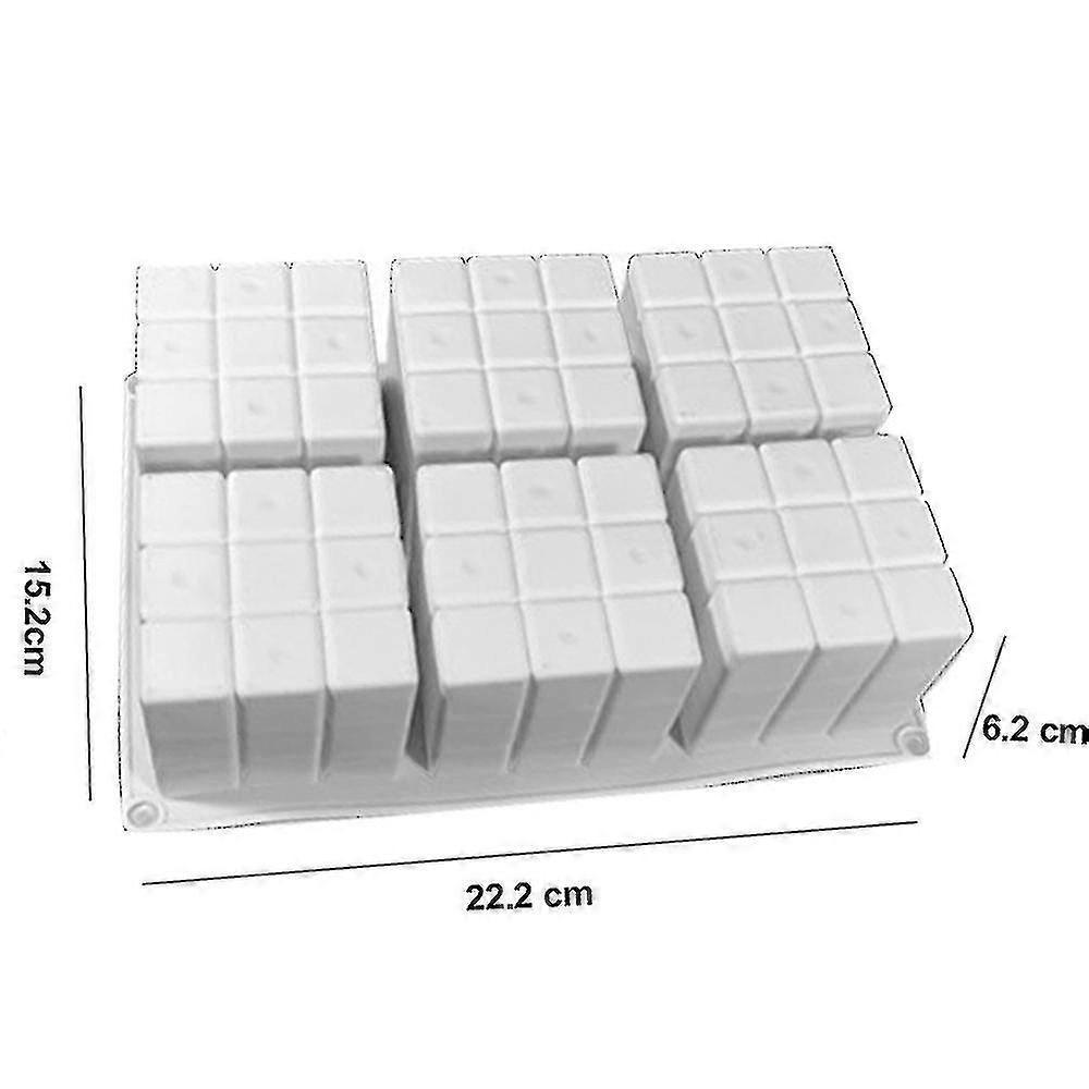 Cube Fondant Silicone Cake Mold-3d Magic Cube Mold,muffin Mould Kitchen Pastry Baking Pan For Fat Bomb Chocolate Candy Cupcake Soap Candle - White