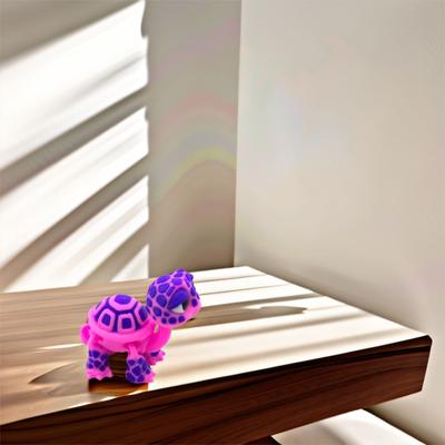 Пластиковая 3D-печатная модель черепахи Мультяшная Изысканные игрушки для снятия стресса Подвижные суставы Симулированная модель животного Праздничные подарки