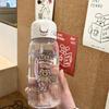 Пластиковая бутылка для воды, чашка для воды с соломинкой, простая портативная портативная чашка большой емкости, устойчивая к падению и портативная чашка, мультяшная присоска для льда