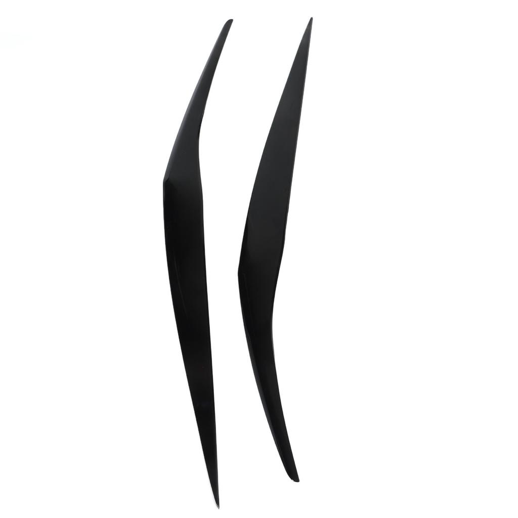 Pair Front Headlight Eyebrow Eye Lid Cover Trim Glossy Black Replacement for Ford Fiesta MK6.5