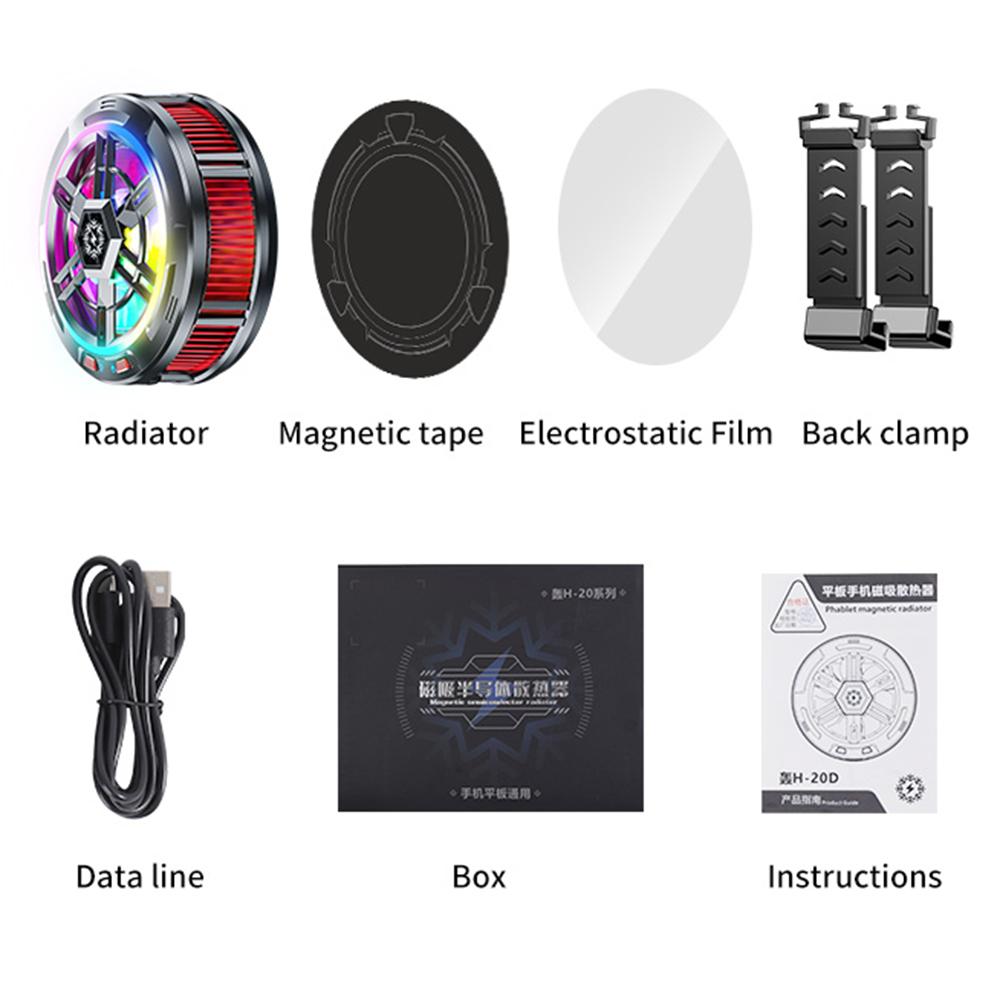 X100 Magnetic Phone Tablet Back Radiator Cellphone Gaming Semiconductor Heat Dissipation Cooler Fan