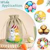 10Pcs Bunny Gift Bags Reusable Burlap Thickened Party Favor Supplies Cute Easter Rabbit Candy Bag Drawstring Pouches