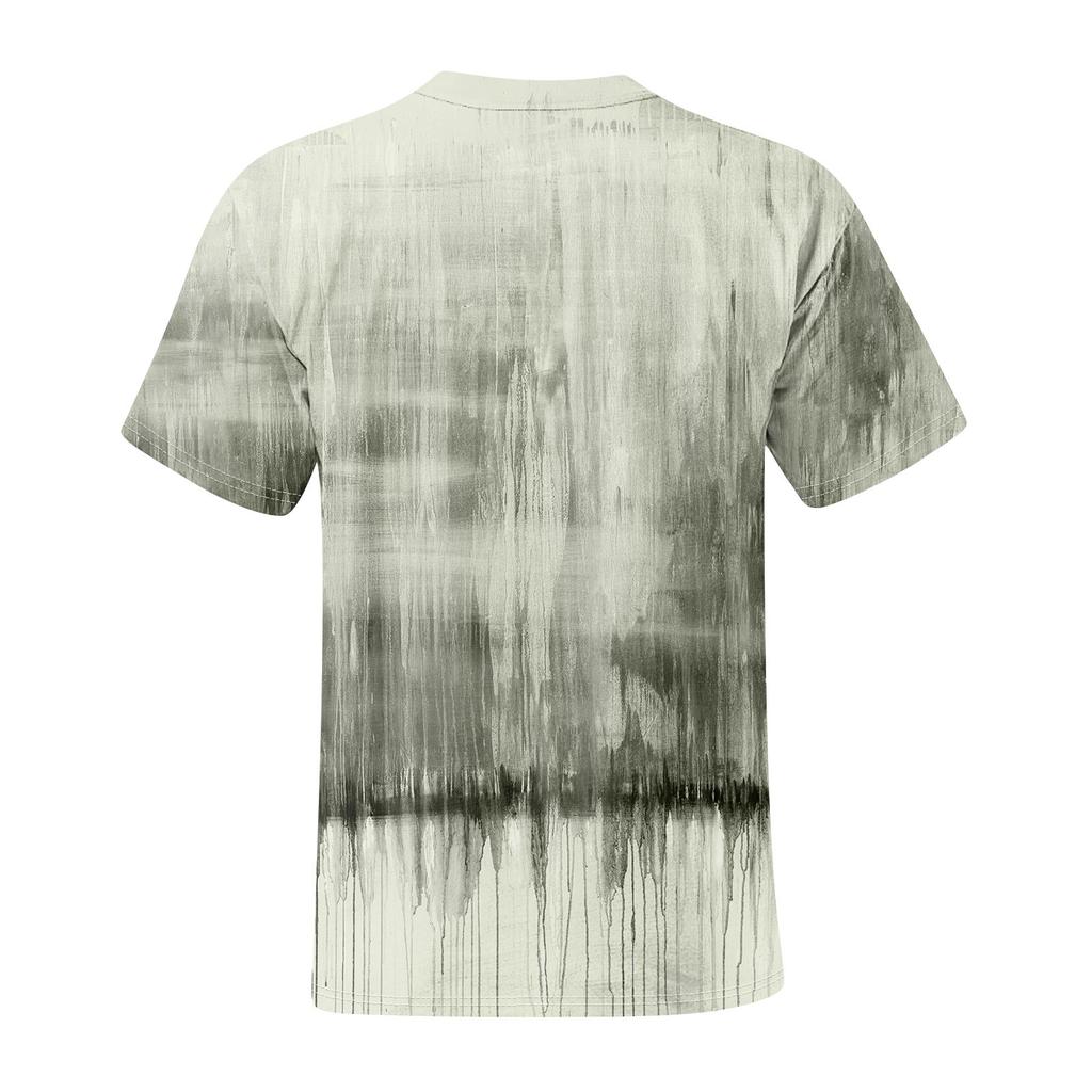 Летняя мужская популярная футболка с круглым вырезом и коротким рукавом с принтом